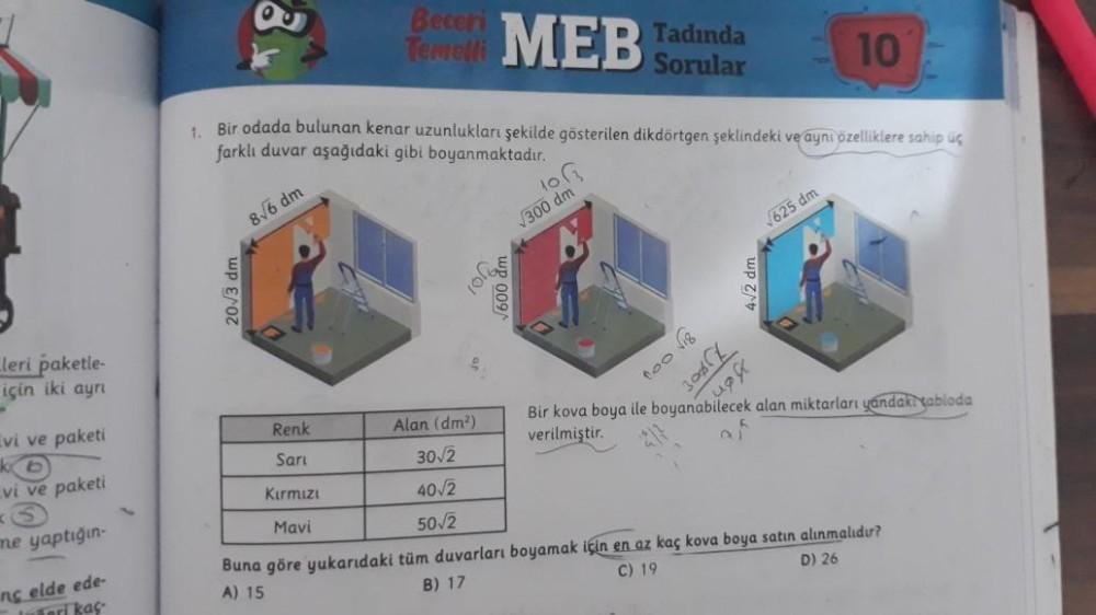 Beceri MEB Tad nda Sorular 10 1 Bir Odad Ortaokul Matematik