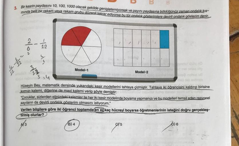 3. Bir kesrin paydasını 10, 100, 1000 olacak şekilde genişletemiyorsak ve payını paydasına böldüğünüz zaman ondalik .
minda belli bir rakam veya rakam grubu düzenli tekrar ediyorsa bu tür ondalık gösterimlere devirli ondalık gösterim denir.
aloo
22
= 27
to