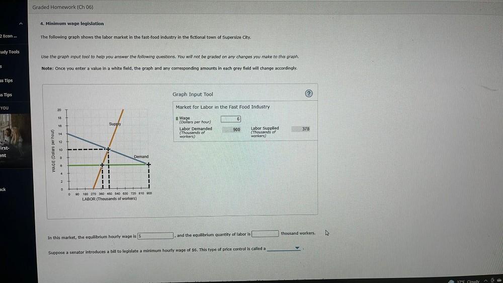 Graded Homework Ch 06 4 Minimum Wage Legis Microeconomics