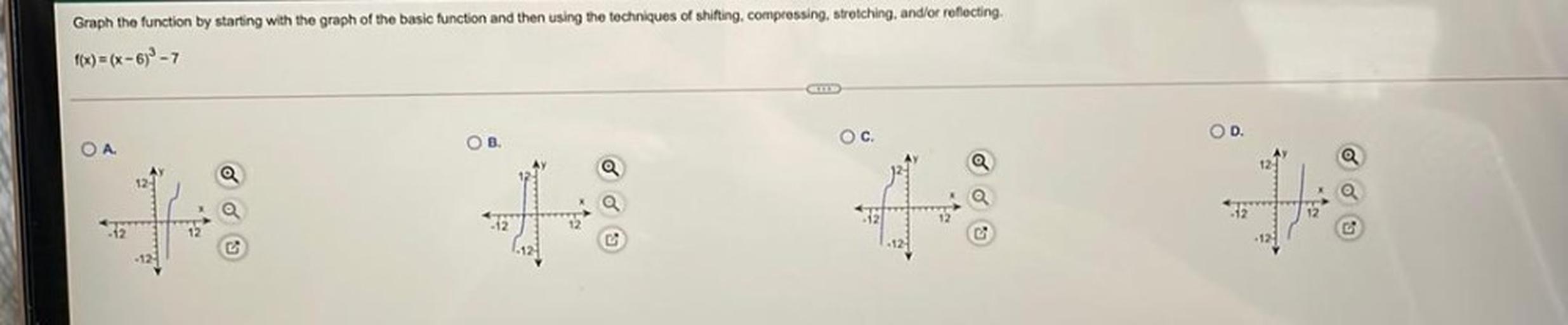 Graph the function by starting with the graph of the ba... - Math