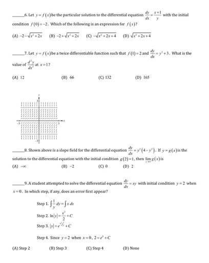 x +1 with the initial dy 6. Let y = f (x) be the partic... - Math