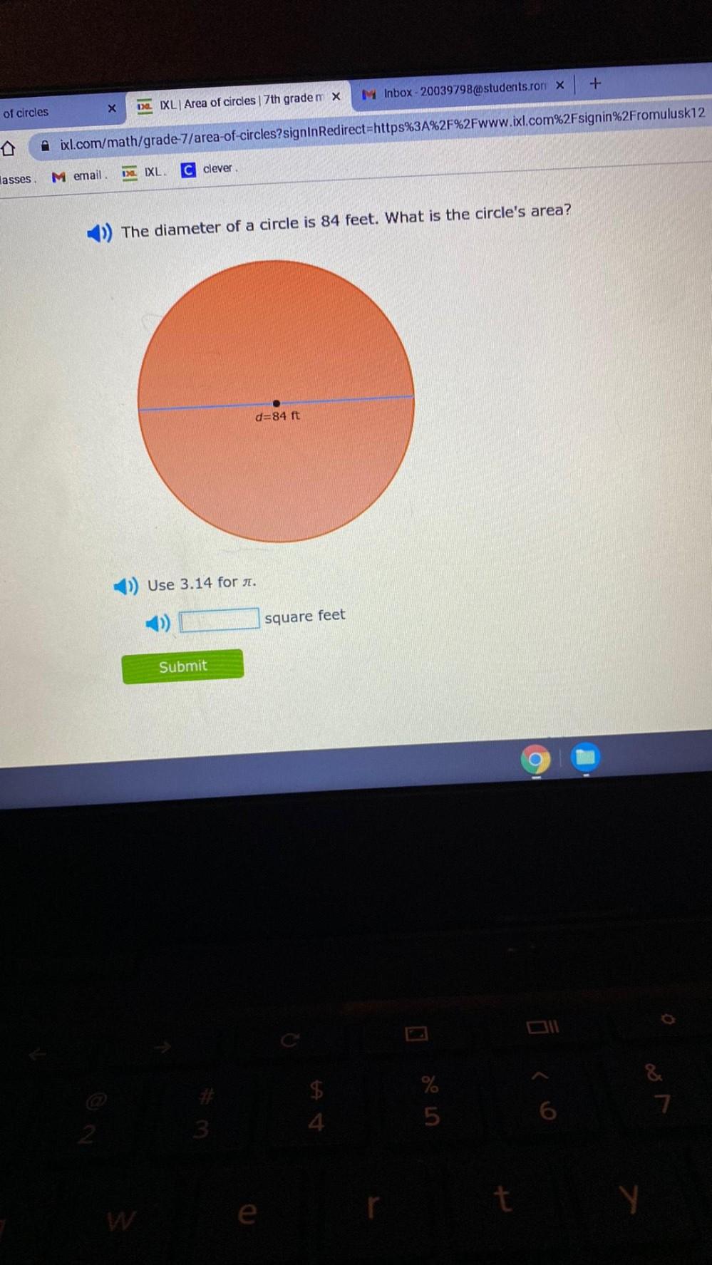  MInbox 20039798 students ron X X 1 IXL Area Of Cir Math