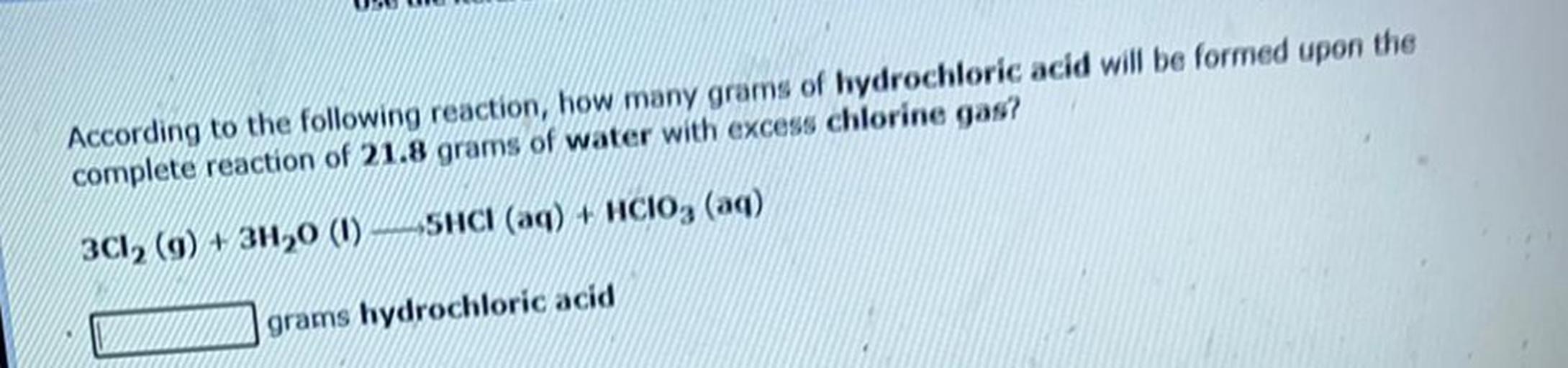 According to the following reaction, how Physical Chemistry