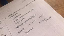 CIKMIS
a bir pozitif tam sayı ve p-a'.5'tir. p bir asal say
olduğuna göre,
8.
C) I ve 11
1.a çift sayıdır.
ak
D. p'nin 4 ile bölümünden kalan 1'dir.
la-
III. P-6 asaldır.
E) I, II ve III
2011 YGS
B) Yalnız !
ifadelerinden hangileri doğrudur?
ayının
A) I ve Ill
D) Yalnız lui
GS