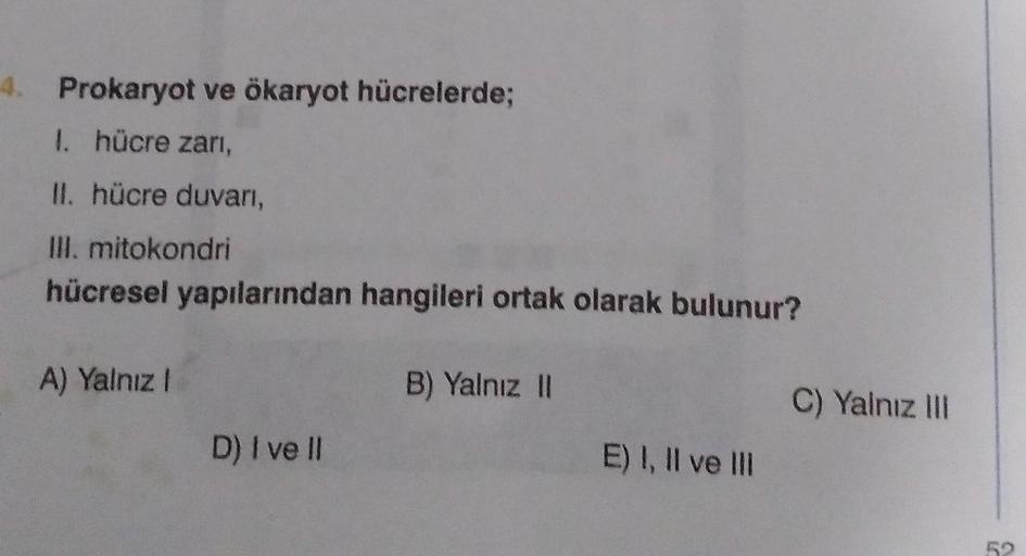 4. Prokaryot ve ökaryot hücrelerde; I. hücre zari, Biyoloji 4. Prokaryot ve ökaryot hücrelerde; I. hücre zari, Biyoloji
