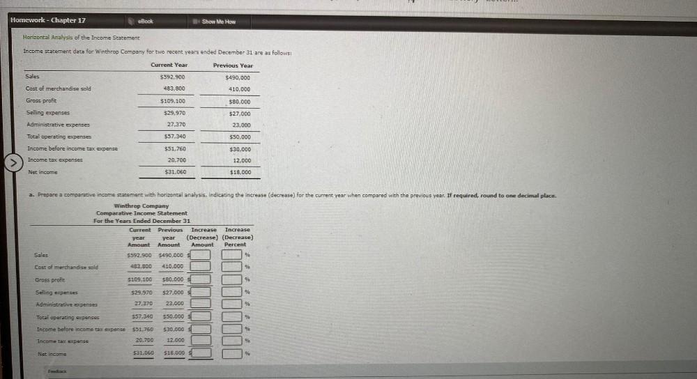 Homework Chapter 17 EBook 3 Show Me How Horizon Accounting