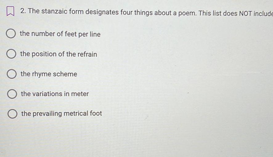 2. The stanzaic form designates four things a... Macroeconomics