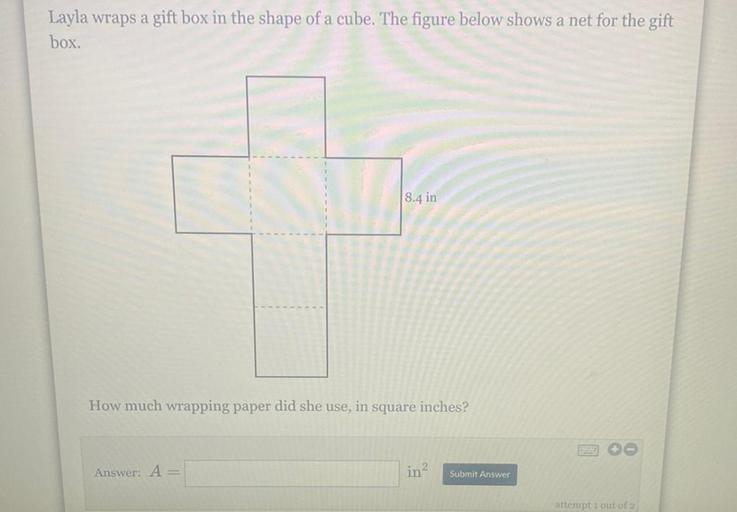 Layla wraps a gift box in the shape of a cube. The figu... Math