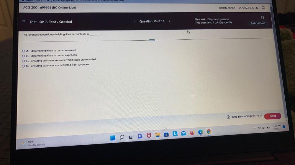 Wyldu pearson Student Playerlestaspx testid 2 Accounting