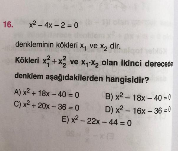 16-x2-4x-2-0-denkleminin-k-kleri-x-lise-matematik