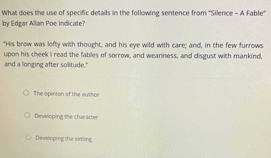 What Does The Use Of Specific Details In The Followi Biology