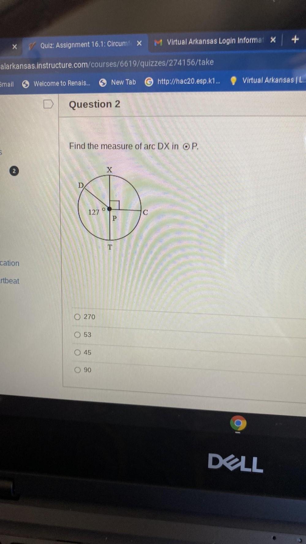  Quiz Assignment 16 1 Circumf X M Virtual Arkansas L Math