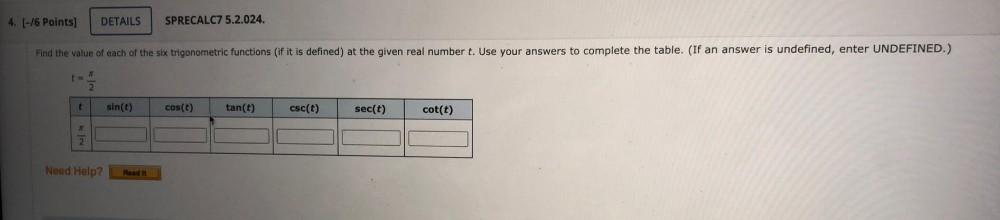 4 16 Points DETAILS SPRECALC7 5 2 024 Find The Val Math