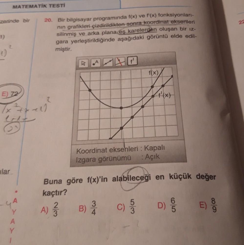 MATEMAT K TEST Zerinde Bir 22 1 20 Bir Bil Lise Matematik