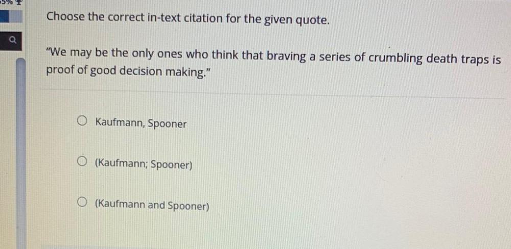 5 Choose The Correct In text Citation For The Given Biology
