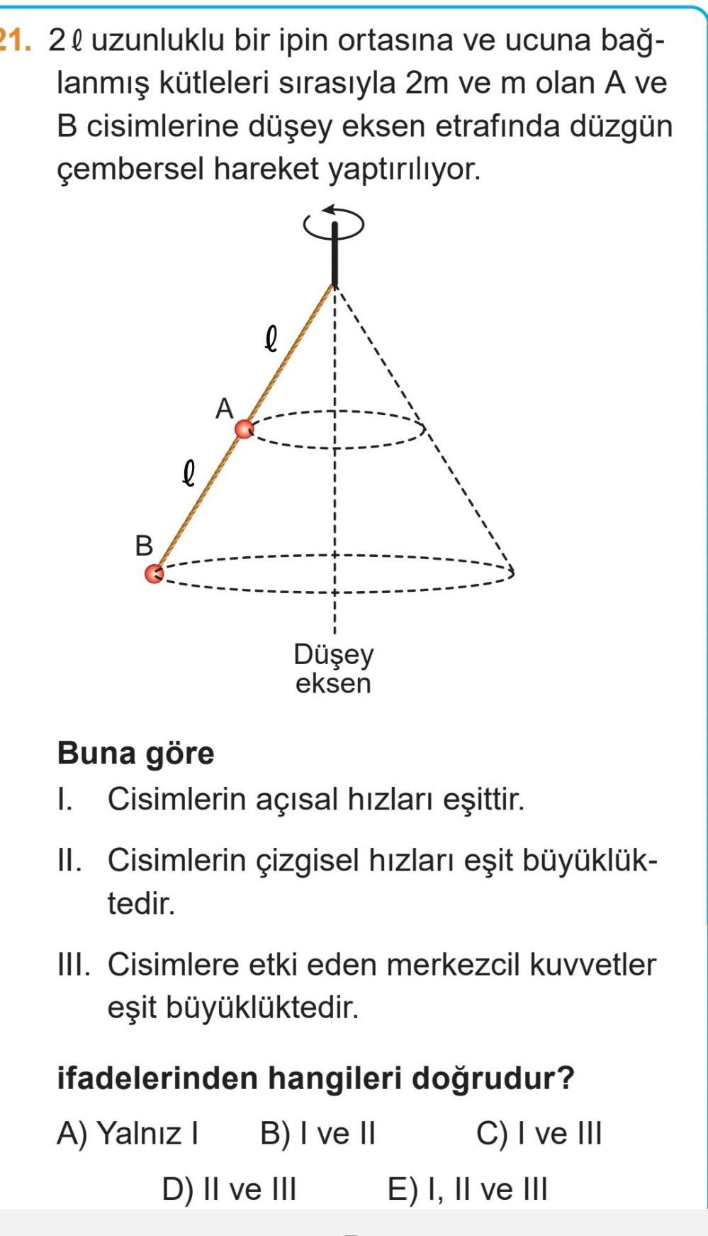 21 2 L Uzunluklu Bir Ipin Ortas na Ve Ucuna Ba Lanm Fizik