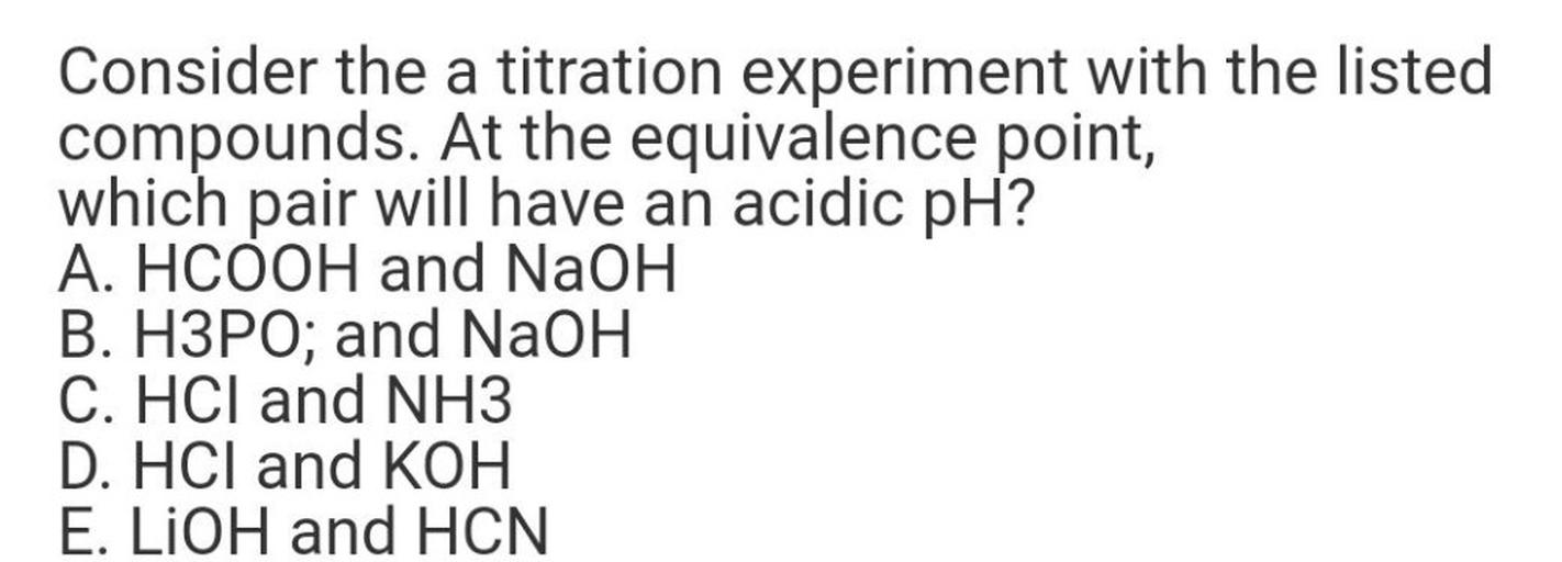 Consider the a titration experiment with... Chemistry