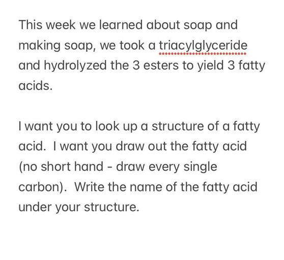 This week we learned about soap and maki... Chemistry