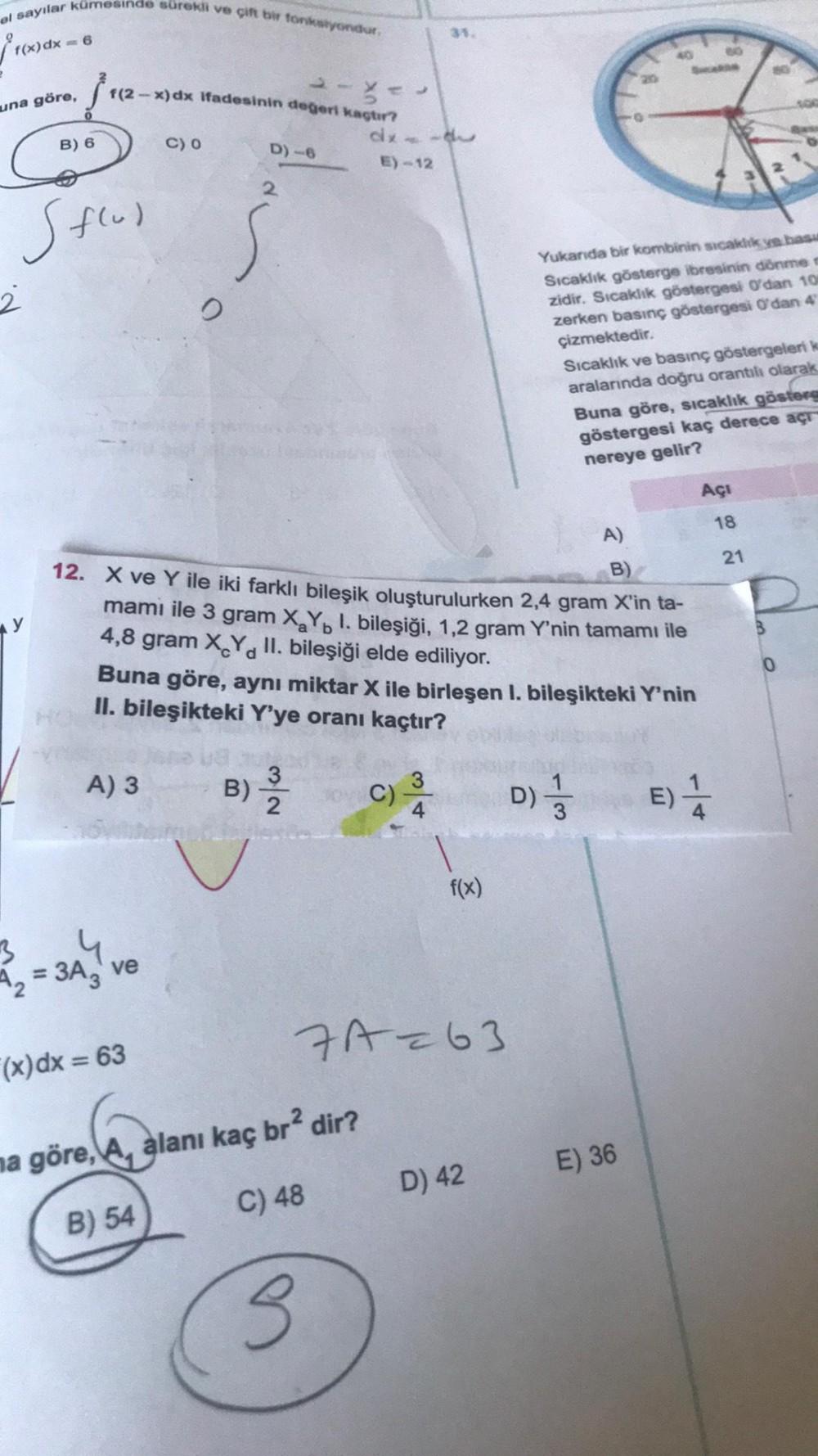 al sayılar kümesinde sürekli ve çifti fonksiyondut f(x... - Kimya