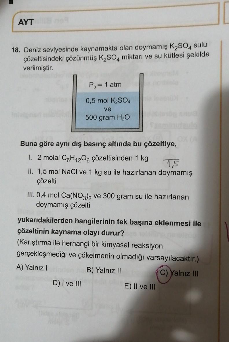 AYT 18 Deniz Seviyesinde Kaynamakta Olan Doymam K2S Kimya