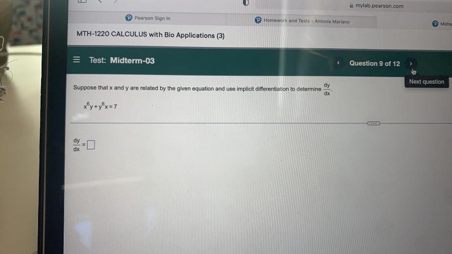E P Pearson Sign In P Homework and Te... Math