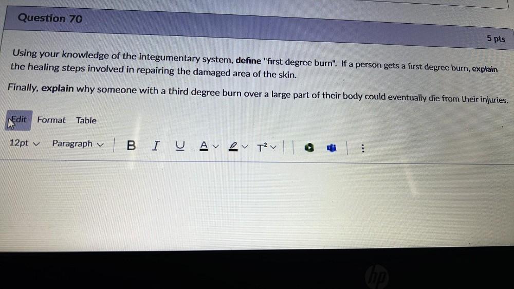 Question 70 5 Pts Using Your Knowledg Anatomy And Physiology