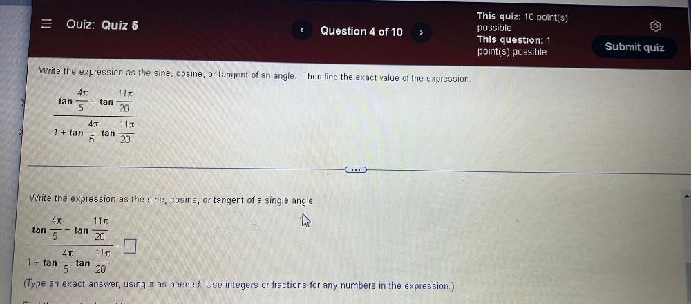  quiz quiz 6 question 4 of 10 this quiz 10 points p math