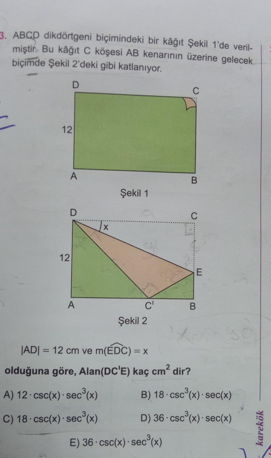3 ABCD Dikd rtgeni Bi imindeki Bir K t ekil 1 d Geometri