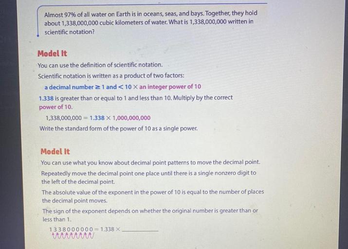 Almost 97 of all water on Earth is in oceans, seas, an... Math