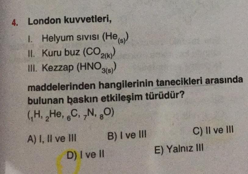 S 4 London Kuvvetleri 1 Helyum Sivisi Hes II Kur Kimya