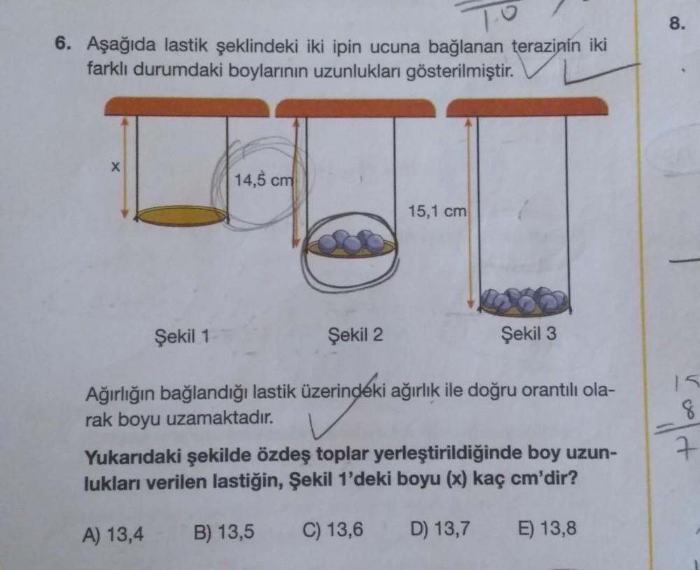 6 A a da Lastik eklindeki Iki Ipin Ucuna B Lise Matematik