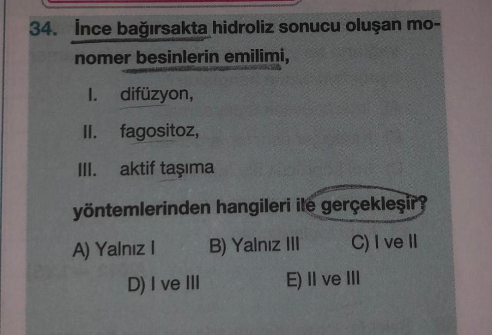 34. İnce bağırsakta hidroliz sonucu oluşan mo- nome... - Biyoloji