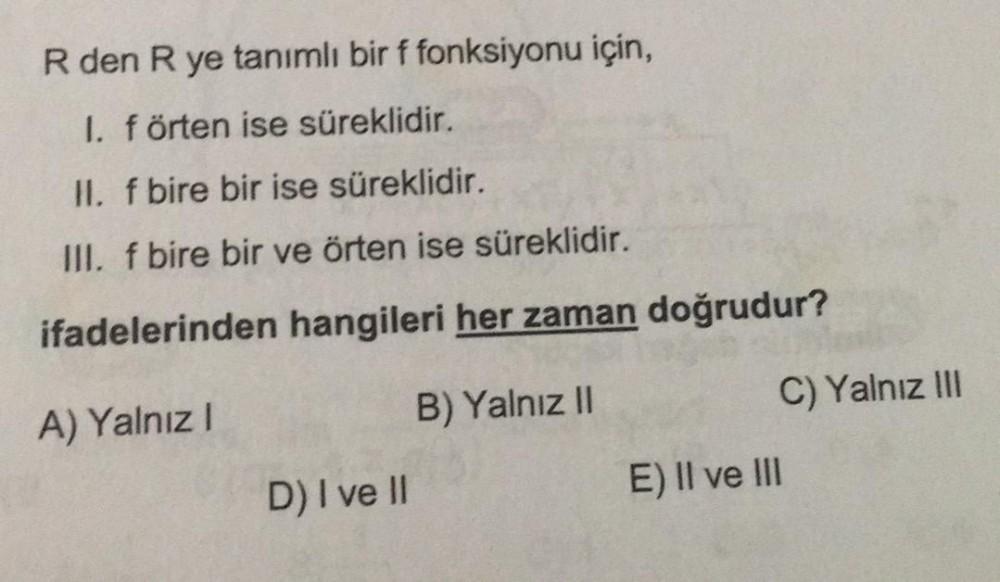 R den R ye tanımlı bir f fonksiyonu için, 1. - Lise Matematik