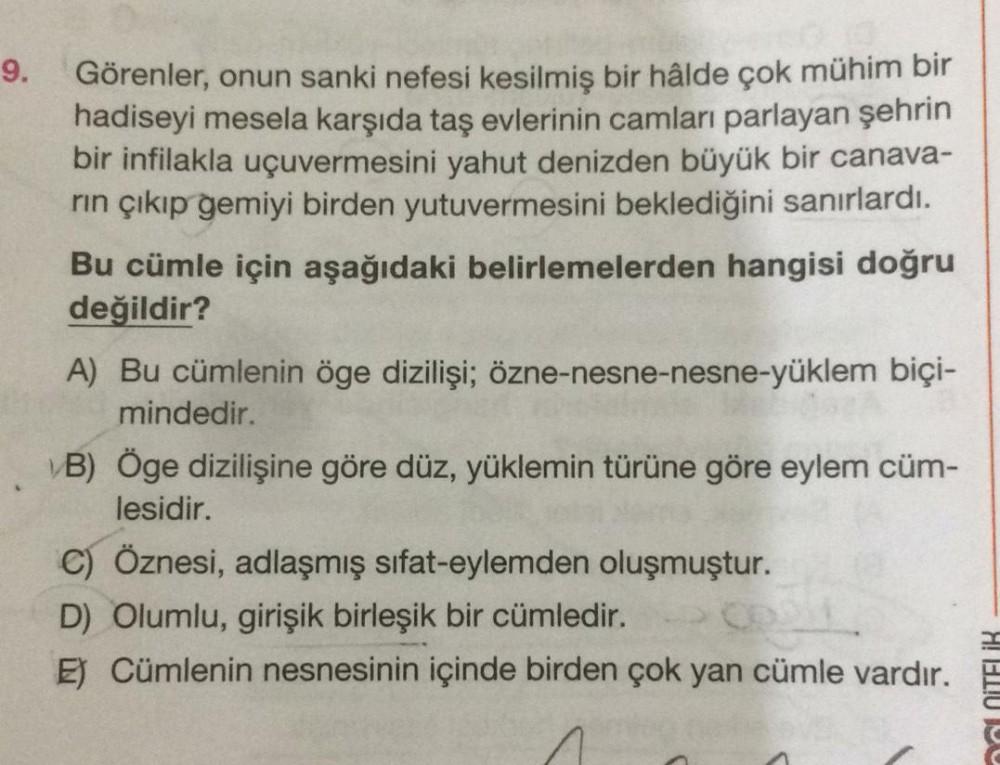 9 G renler Onun Sanki Nefesi Kesilmi Bir H ld Lise T rk e