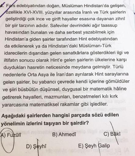 Fars edebiyatından doğan, Müslüman Hindistan'da gelişen,
lozellikle XVI-XVIII. yüzyıllar arasında İranlı ve Türk şairlerin
geliştirdiği çok ince ve girift hayaller esasına dayanan zihni
bir şiir tarzının adıdır. Safeviler devrindeki ağır taassup
havasından