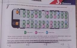 Matematik
3.
18. Bir otobüs firmasının internet sitesi üzerinden satışı yapılan biletlerinin doluluk durumları aşağıda gösterilmiştir
Deneme
PENCERE
8
12
16
20
30
34
38
42
7
11
15
19
29
37
KORIDOR
10
14
18
22
24
28
44
BRRRRRRRRRRE
PENCERE
Boş koltuk
Kadın yolcu
Erkek yolcu
Satlan koltuk numaralan erkek yolcular için mavi renkle, kadin yolcular için pembe renkle gösterilmiştir. Sistem kadin
yolcu yanina kadın yolcu, erkek yolcu yanına erkek yolcu verecek şekilde programlanmıştır.
Buna göre otobüs firmasını arayan Ayda Hanım'ın 27 koltuk numaralı bileti satın alan Funda Hanım'ın koltuk
numarasından daha küçük bir koltukta ve pencere kenaanda oturma olasılığı kaçtır?
23
8
B) 2 3
C)
46
29
ou
D 27
LO
dia
