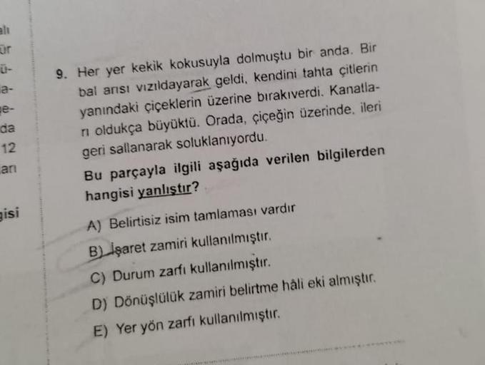 ür a e da 12 ar 9. Her yer kekik kokusuyla dol&hellip; Lise Türkçe