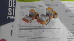 MATEMATIK
Wre
2
DE
sho
210
105
19. Yançapır olan çemberin çevresi 2-rdir.135
Genişliği 10 m olan yol, yarıçap uzunlukları ve genişlikleri verilen silindirlerle, silindirler tam tur aan
şekilde ve aynı yerin üzerinden tekrar geçmemek şartıyla asfaltlanacaktır. A ve B silindirleri ile ilgili bilge
görselde verilmiştir.
3
Bu testte Fen B
us
35
35
SI
378105
1. Güneş ışınlarının geliş a
miktarının artması o yüze
Dünya'nın eş yükseklikle
B
-315 26
13 A
Yengeç Döne
(TÜRI
250 cm
250 cm
70 cm
90 cm
2-5
Oğlak
so 345
SM
1089
332
Yolun uzunluğunun 350 m ile 380 m arasında olduğu bilinmektedir.
Buna göre yolun tamamı asfaltlandığında A silindiri ile yapılan tam tur sayısı, B silindiri ile yapılan
tam tur sayısından kaç fazladır? (r = 3 alınız.)
B) 40
3780742
C) 80
D) 100
ko
20. Yarıçapır olan dairenin alani trdir.
Yukarıdaki açıklam
A) 20
SI
2'
(3180
Igo
1. 21 Aralık tarihin
liği da bu tariht
II. Ekinoks tarihle
yılın en düşük
III. 21 Haziran ta
Alti tane 50 kuruş ile bir tane 5 kuruş görseldeki gibi aralarında boşluk kalmayacak şekilde yan yana dizi-
diğinde 200 TL'nin uzunluğuna eşit olmaktadır.
ifadelerinden hi
A) Yalnız I.