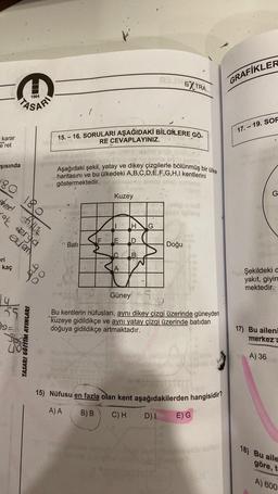 - karar
e ret
şısında
eri
1984
ASARI
180 180
shmet fill
rak derya
eurem
A3JX
EXTRA...
15.-16. SORULARI AŞAĞIDAKİ BİLGİLERE GÖ.
RE CEVAPLAYINIZ.
SVEY
92
180SX SYS 2000
gimin obyesüb
Aşağıdaki şekil, yatay ve dikey çizgilerle bölünmüş bir ülke
haritasını ve