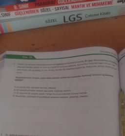 PARAGRAF GU
8. SINIF
SINIF GÜÇLENDİREN SÖZEL-SAYISAL MANTIK VE MUHAKEME ANY
SÖZEL LGS Çalışma Kitabı
Sözcükte Anlam
Test: 01
Anadol
kenti olması gibi ayrıcalıklı bir yeri varmış, diyorlar. Bu özellikleri sayesinde Harran her zaman önemli bir y
arasında old