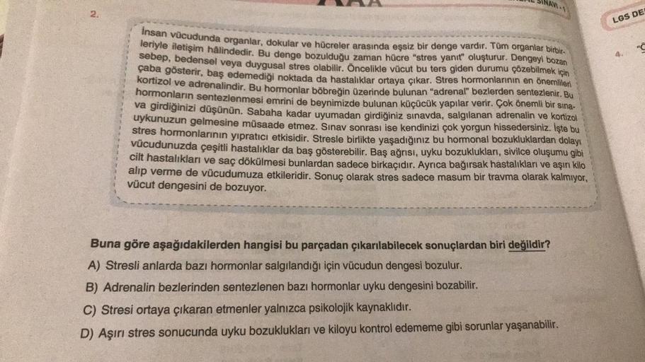 NAVI1 2. durumu çözebilmek için Insan vücud&hellip; Ortaokul Türkçe
