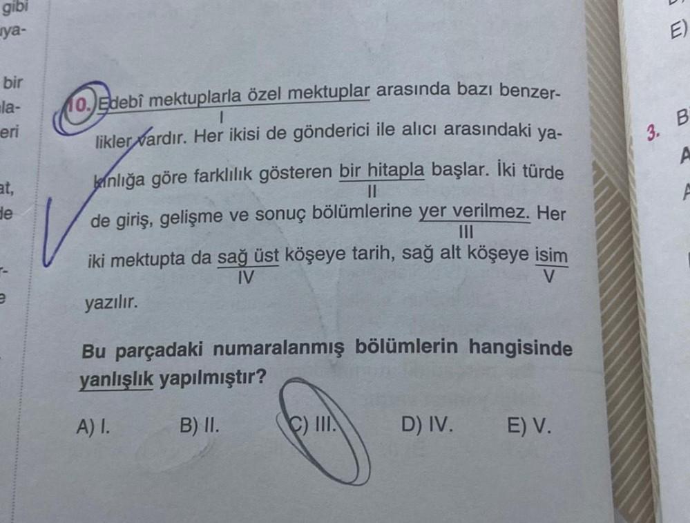 Gibi Ya Bir La Eri At De 10 Edeb Mektuplarl Lise T rk e