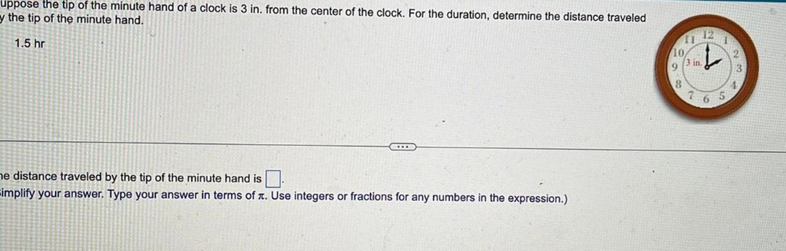 Suppose the tip of the minute hand of a clock Math Others