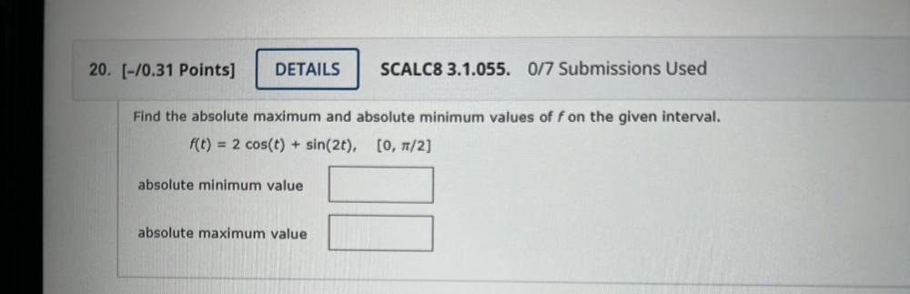 Find The Absolute Maximum And Absolute Minimum Valu Calculus