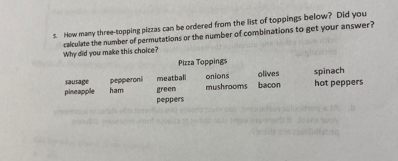 How many threetopping pizzas can be ordered from t... Calculus
