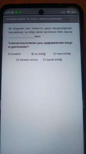 9 07 B 4 50 D ATANAN SINAV 10 S n f 2 D nem Per Biyoloji