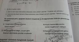 yapıyorlar.
7.
simdiki 2.
Ek fiilin iki görevi vardır:
2. Çekimlenmiş (basit zamanlı) fiillere eklenerek onları birleşik zamanlı yapmak: "Yalnızlık bana iyi ge-
1. İsim ve isim soylu sözcüklere eklenerek onları yüklem yapmak: "O günler çok yalnızdım."
liyordu."
Bu açıklamaya göre, aşağıdaki dizelerin hangisinde ek fiil diğerlerinden farklı bir görevde kulla-
nılmıştır?
A) Yüreğimdesin, saklısında içimin
Gizlice sevgilim
C) Birhatıradu şimdi dalgın, uyuyan şehir
Solarken albümlerde çocuklar ve askerler
11. Aşağıdaki cü
da anlam kay
Aşağıdaki cümlelerin hangisinde kastedi-
en zaman ve anlam "al
B) Küçük heyecanlara paydos
Çünkü rüzgârla aynı yaştayım
D) Ben gelirsem akşamüstü gelirim
Güneşin kendini bıraktığı yerden
geçmis
id,
gördlen
geben geens
A)
B)
Her akşa
Bu soru
C)
Pazar g
yorlar.
D) O, her