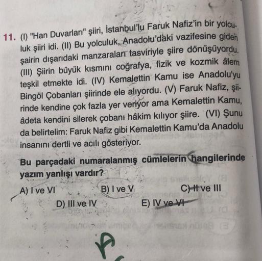 11. (1) "Han Duvarları" şiiri, İstanbul�lu Faruk… Lise Türkçe 11. (1) "Han Duvarları" şiiri, İstanbul�lu Faruk… Lise Türkçe