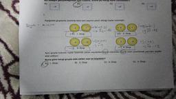 Büyük
Bu isteğin gerçəkləşmesi için Cemre, Emre'yê hangi kartı vermelidir?
A)
B)
C)
3.
+10 1. Grup
-2
Aşağıdaki gruplarda üzerinde birer tam sayının yazılı olduğu toplar verilmiştir.
-5
7
-12
+-(-3)
+2+3+10
(-5)+(-12)
-S-12
+2
Buna göre hangi grupta elde edilen sayı en büyüktür?
1. Grup
B) 2. Grup
C) 3. Grup
+& 2. Grup
O
(+9)-#1)
1921=48
-173. Grup
+4. Grup
13 +6+49
Aynı grupta bulunan toplar üzerinde yazan sayılardan büyük olanından küçük olanı çıkartılarak yeni tam sayilar
elde ediliyor.
+3--6)
D) 4. Grup