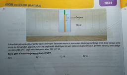 EBOB ve EKOK (KARMA)
3.
X
C) 13
Çerçeve
GP
Duvar
Yukarıdaki görselde dekoratif bir tablo verilmiştir. Tablodaki resmin iç kısmındaki dikdörtgensel bölge önce iki eş kareye ayrılıp
sonra bu iki kareden geçen turuncu ve yeşil renkli dikdörtgen bir şerit çizilerek oluşturulmuştur. Şeritteki turuncu renkli bölge-
nin alanı 280 cm², yeşil renkli bölgenin alanı 104 cm² dir.
Buna göre x'in uzunluğu en az kaç cm'dir?
A) 9
B) 11
SIRE
D) 15
TEST-9
06 (A
m
5.